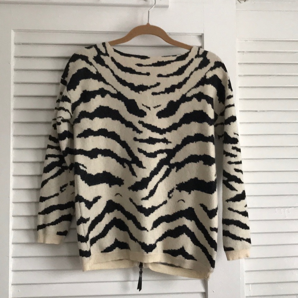 Zebra print wool sweater